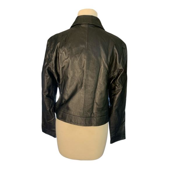 INC International Concepts Petite Leather Jacket M - Picture 3 of 4